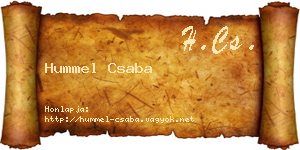 Hummel Csaba névjegykártya