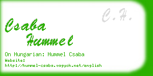 csaba hummel business card